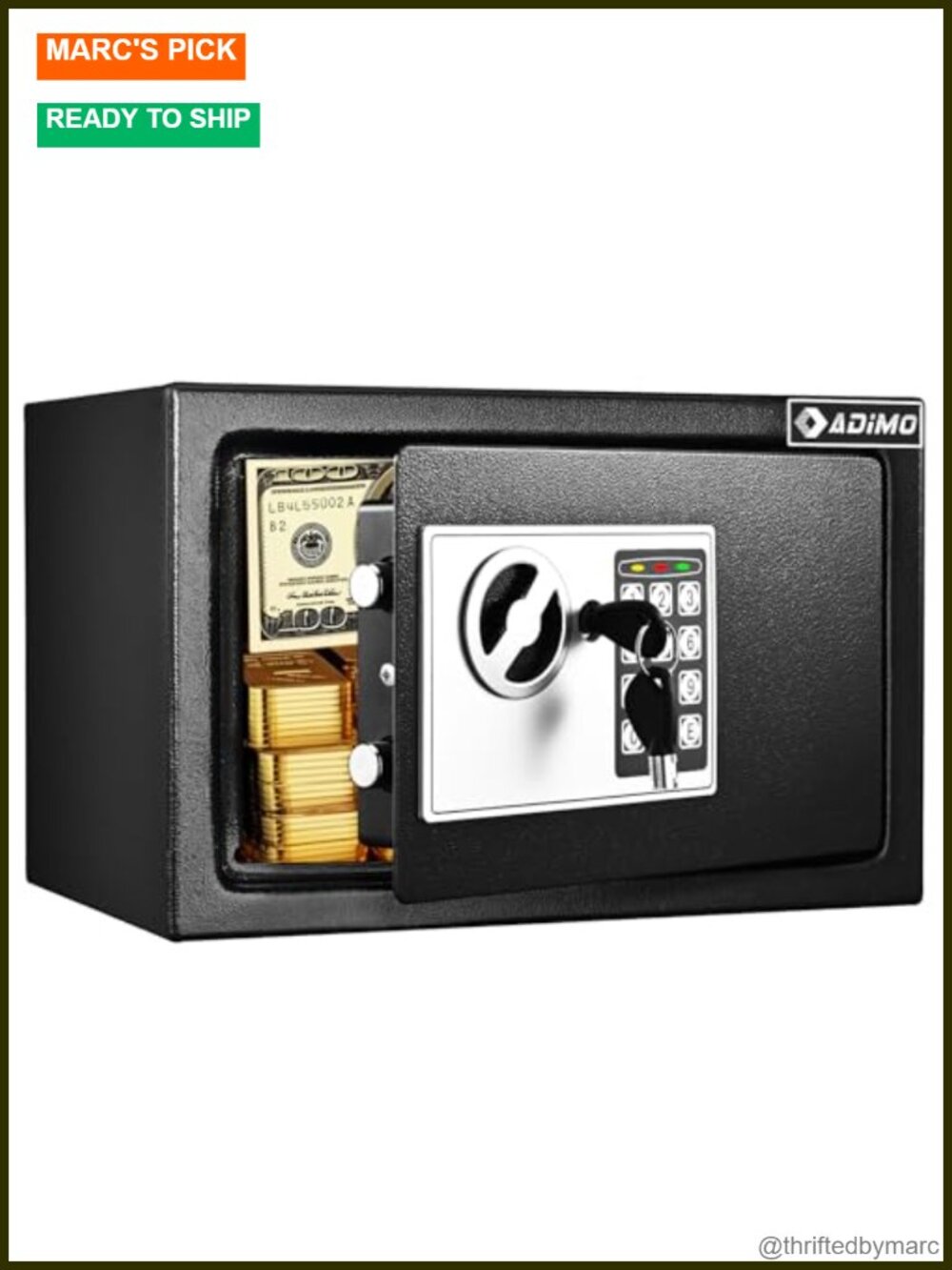 Small Steel Safe Box Wall Mount Fireproof Waterproof Bag Key Pass Code Dorm